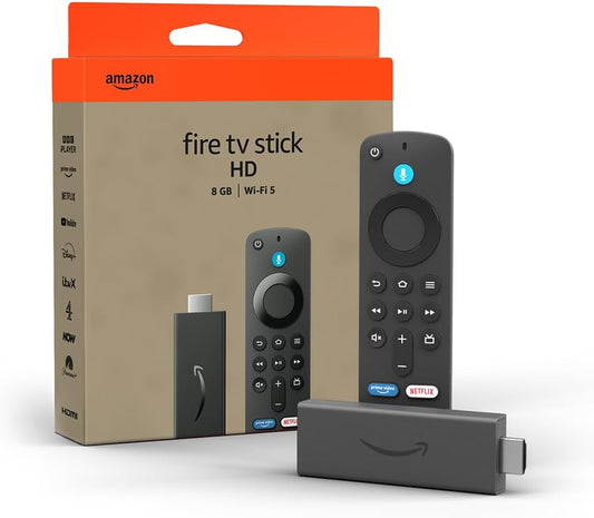 Fire TV Stick HD (Newest Gen), Free and Live TV, Alexa Voice Remote, Smart Home Controls, HD Streaming