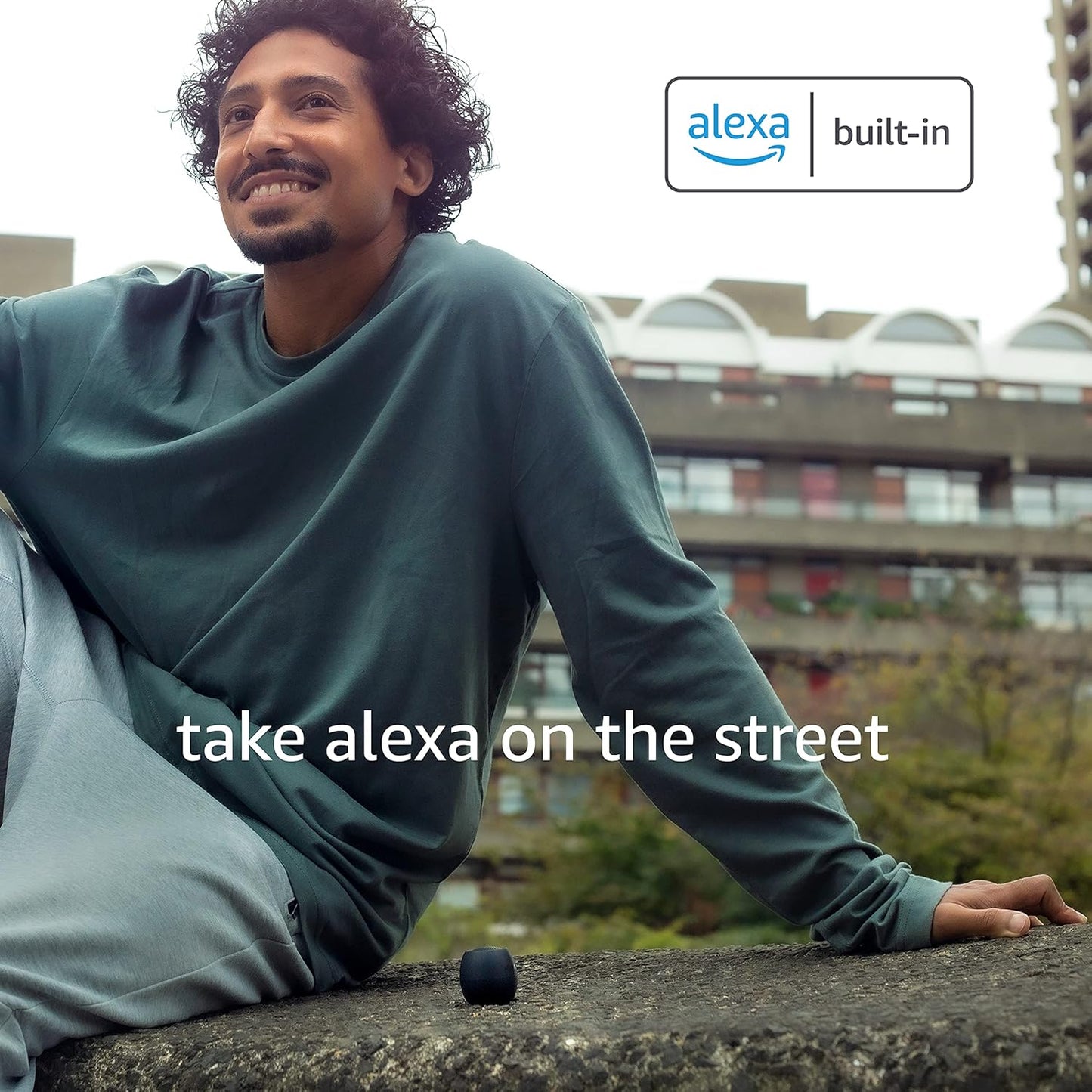 Zero Talk Mini Bluetooth Speaker with Amazon Alexa Built-In, Smart Devices - Small Wireless Waterproof Speaker IPX6, 5Hr Playtime, Portable for Travel, Bathroom Shower & Iphone, Grey