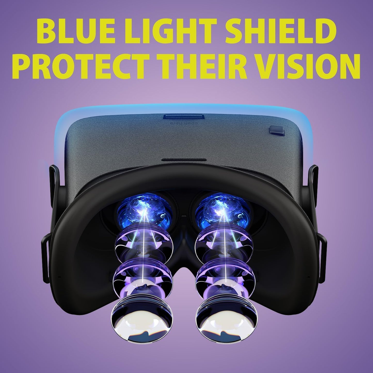 V5 VR Headset for Phone, 110°FOV HD Anti-Blue Lenses Eye Protection Virtual Reality Headset, VR Glasses for Iphone Samsung Android (Black)