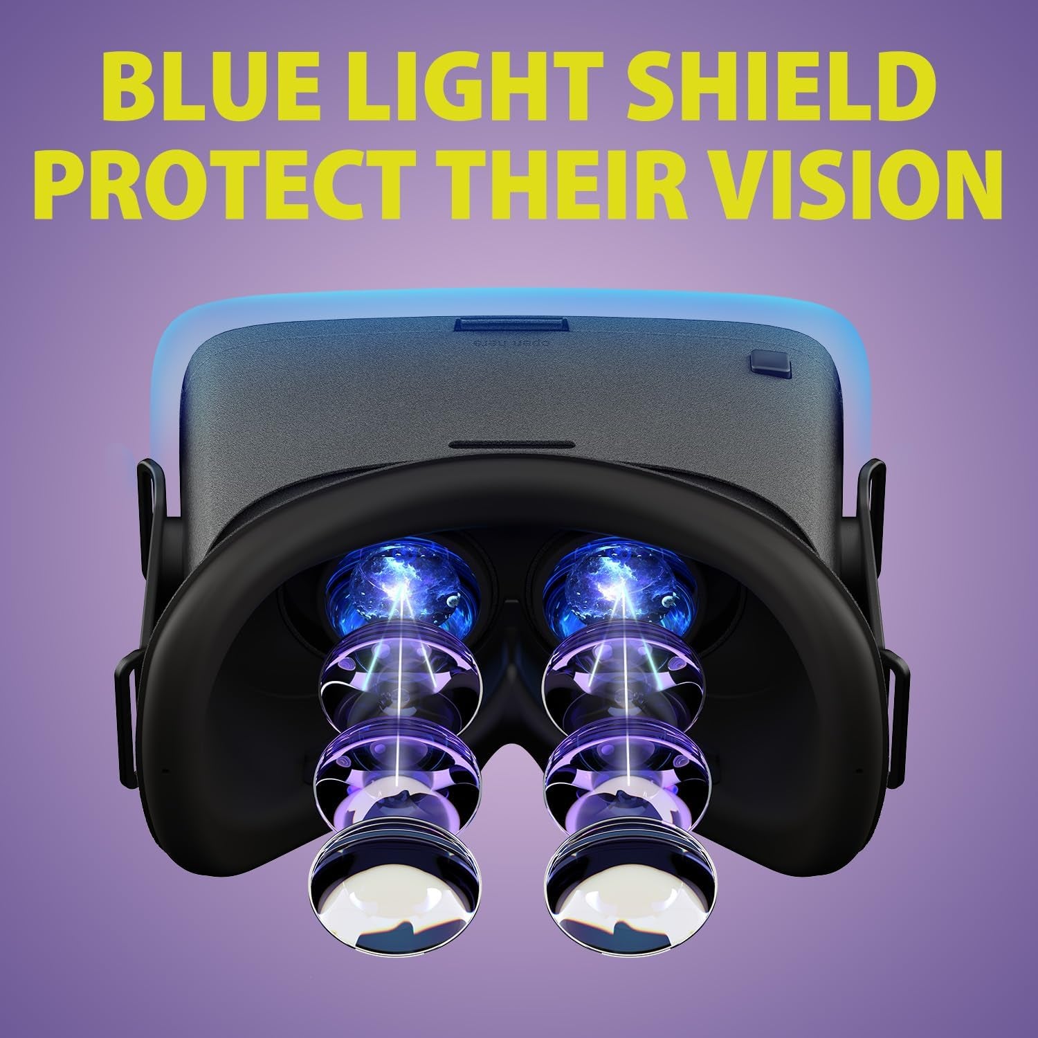 V5 VR Headset for Phone, 110°FOV HD Anti-Blue Lenses Eye Protection Virtual Reality Headset, VR Glasses for Iphone Samsung Android (Black)