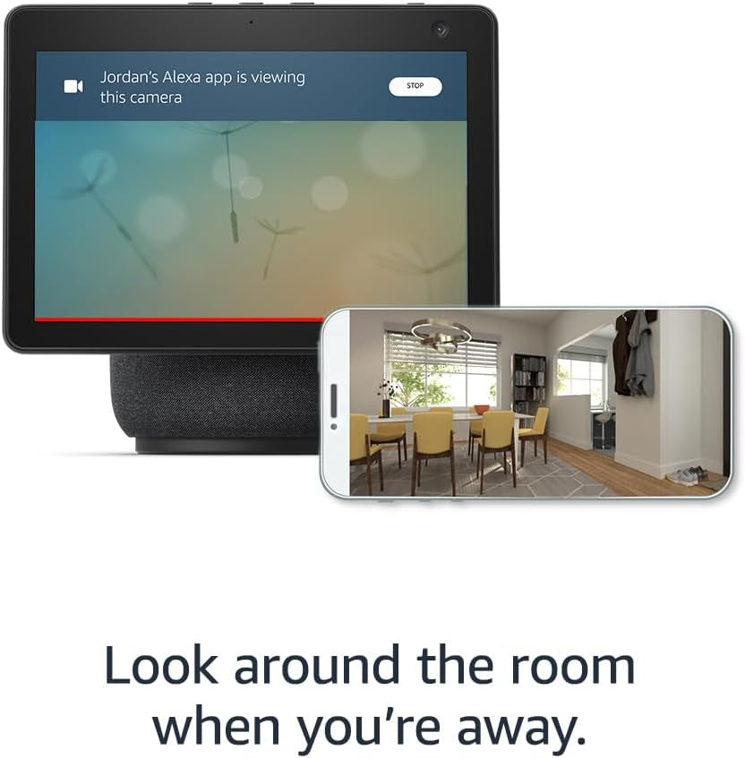 Echo Show 10 (Newest Gen) | HD Smart Display with Motion and Alexa | Charcoal Fabric