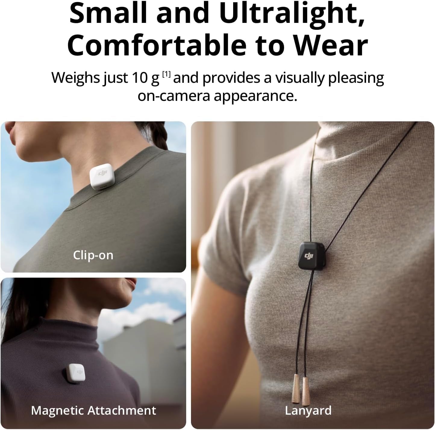 Mic Mini (1 TX + 1 RX), Wireless Lavalier Microphone, Detail-Rich Audio, Noise Cancelling, Automatic Limiting, Wireless Microphone for Camera/Iphone/Android, Vlog, Streaming, 400M Transmission