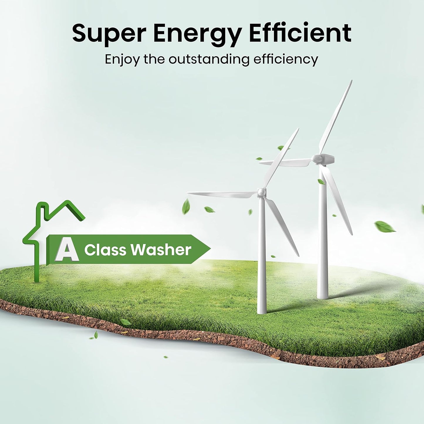 WFQA1214EVJM Freestanding 12 KG Front Load Washing Durable Inverter Machine Steam Wash Quick Wash 15 Washing Programs 1400 RPM White Energy Rating A