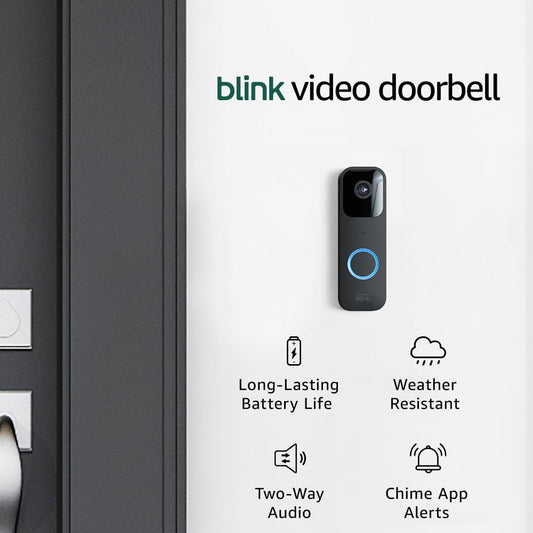 Video Doorbell | Two-Way Audio, HD Video, Long-Lasting Battery Life, Motion Detection, Chime App Alerts, Works with Alexa (Black)