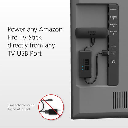 Mission USB Power Cable for Amazon Fire TV (Eliminates the Need for AC Adapter)