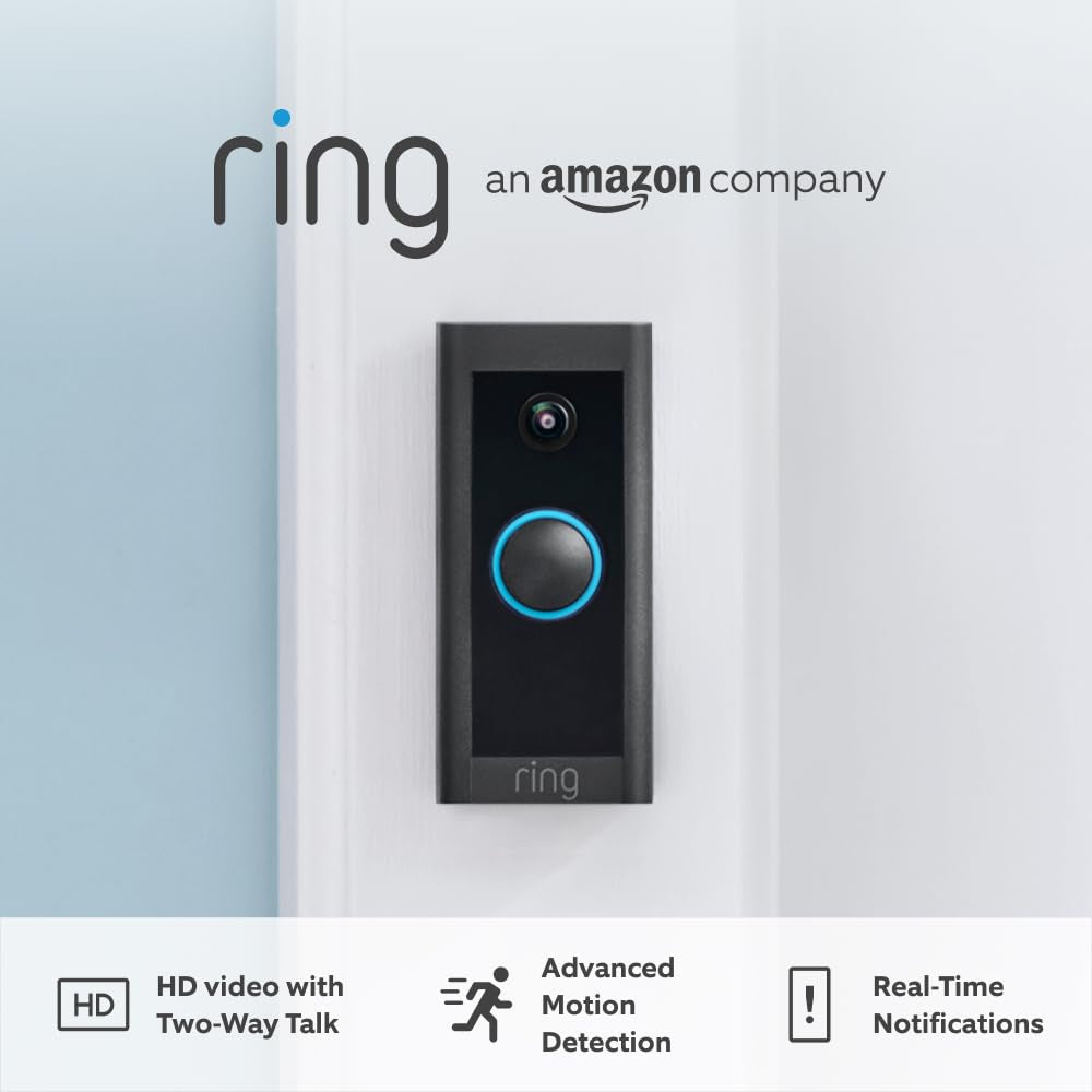 Video Doorbell Wired | Doorbell Security Camera with 1080P HD Video, Advanced Motion Detection, Hardwired (Existing Doorbell Wi Required) | 30-Day Free Trial of  Home