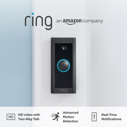 Video Doorbell Wired | Doorbell Security Camera with 1080P HD Video, Advanced Motion Detection, Hardwired (Existing Doorbell Wi Required) | 30-Day Free Trial of  Home