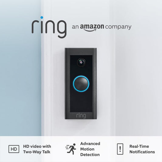 Video Doorbell Wired | Doorbell Security Camera with 1080P HD Video, Advanced Motion Detection, Hardwired (Existing Doorbell Wi Required) | 30-Day Free Trial of  Home