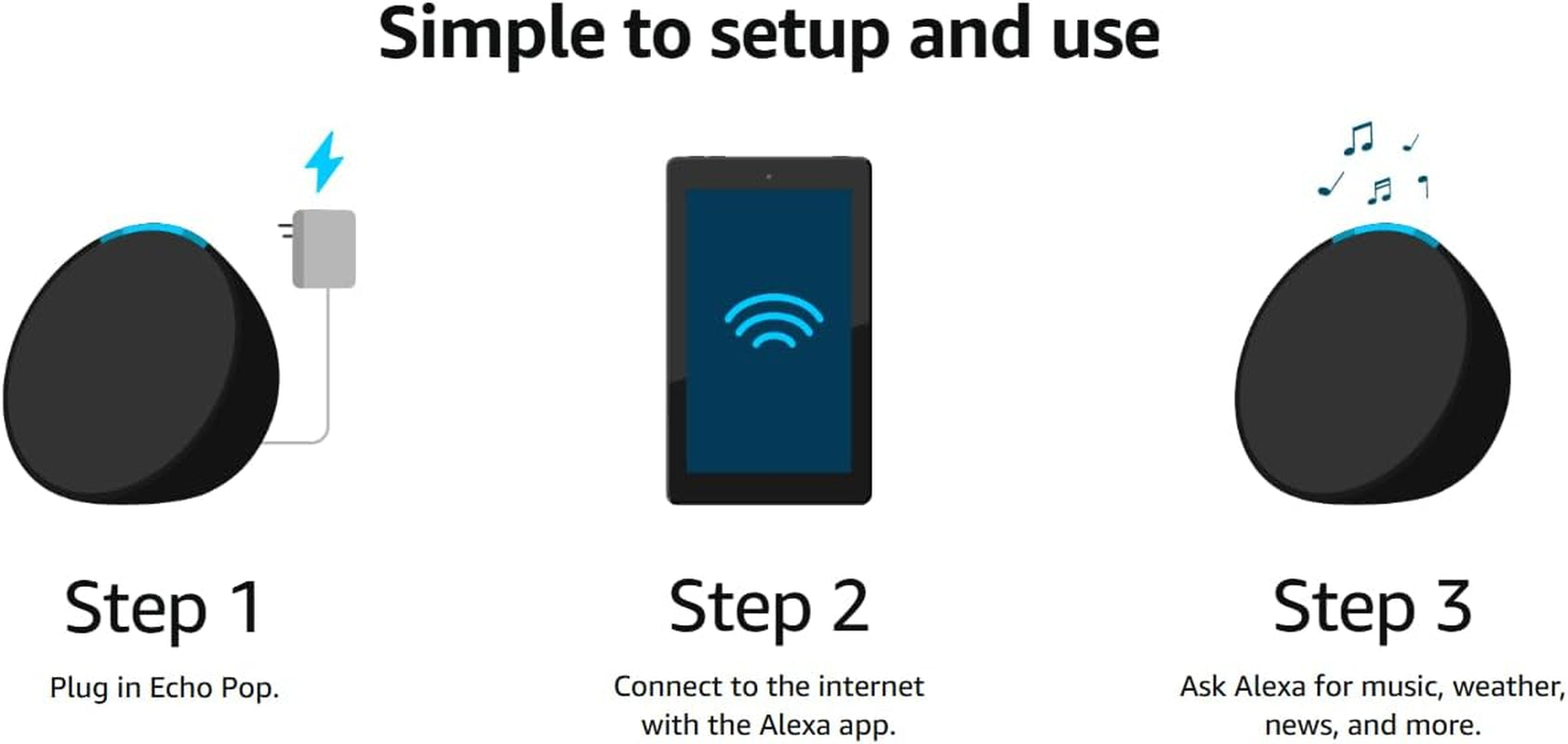 Echo Pop (Newest Model) | Full Sound Compact Wi-Fi and Bluetooth Smart Speaker with Alexa |