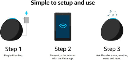 Echo Pop (Newest Model) | Full Sound Compact Wi-Fi and Bluetooth Smart Speaker with Alexa |