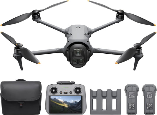 Mavic 4 Pro Fly More Combo with  RC 2, Flagship Tri-Camera Drone with 100MP 4/3 CMOS Hasselblad Camera, 30Km Video Transmission, 51-Min Max Flight Time, Charging Hub, and More
