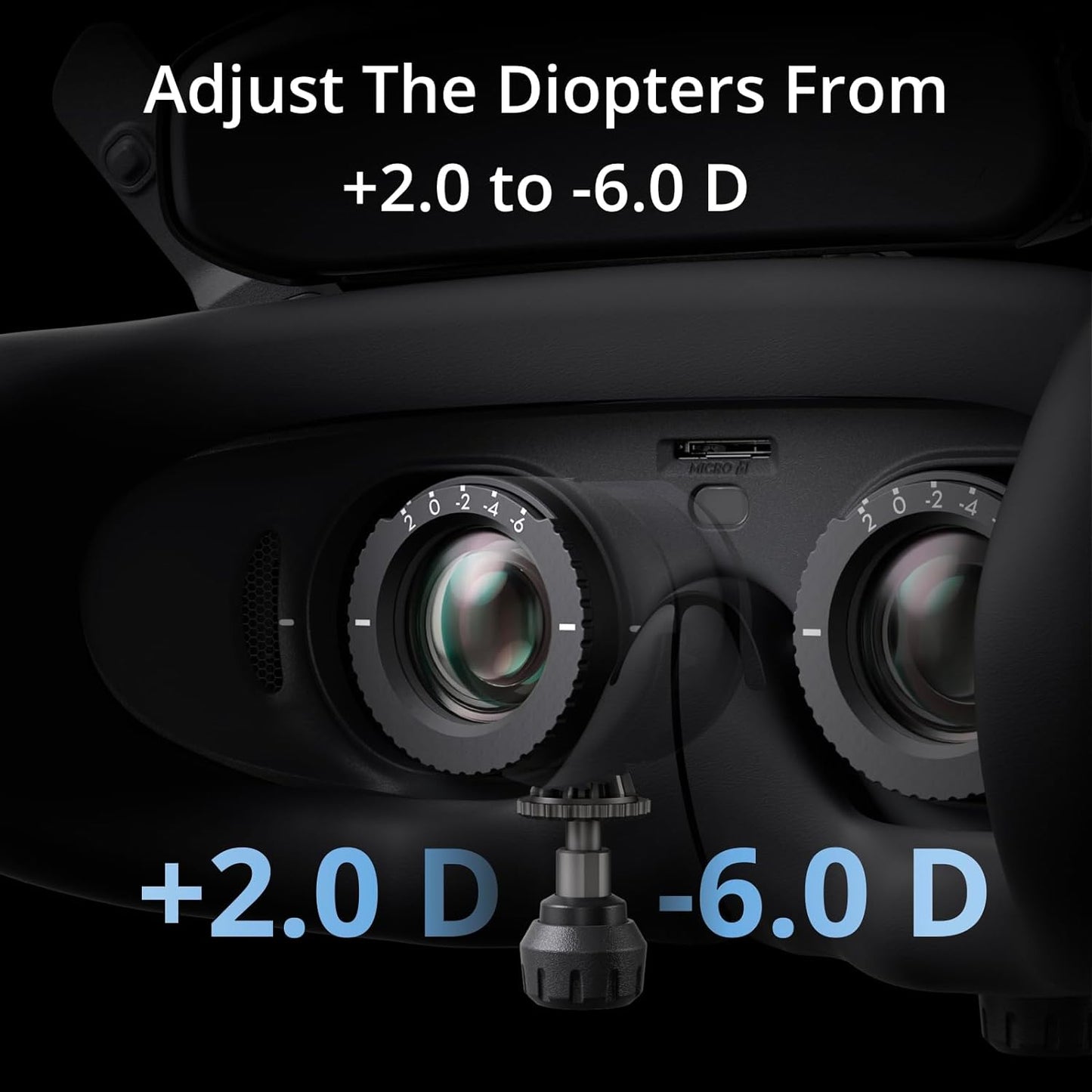 Goggles 3, FPV Goggles with Stunning Micro-Oled Screens, Immersive Flight Experience, O4 HD Video Transmission, Adjustable Diopters, Wireless Streaming, Drone Goggles with Real View Pip