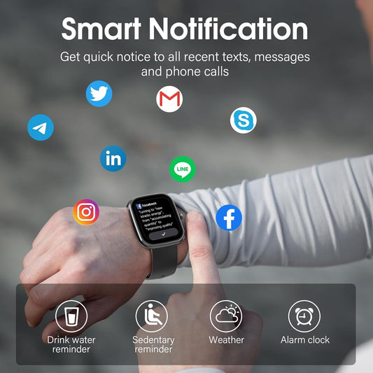 Smart Watch for Men Women(Answer/Make Calls), 1.91" Touch Smartwatch, 110+ Sport Activity Tracke with Heart Rate Sleep Monitor Step Counter, IP68 Waterproof Fitness Watch for Android Ios, Black