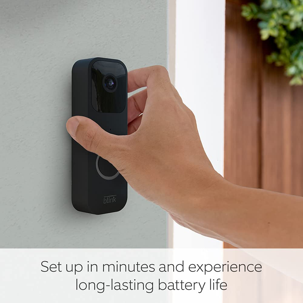 Video Doorbell | Two-Way Audio, HD Video, Long-Lasting Battery Life, Motion Detection, Chime App Alerts, Works with Alexa (Black)