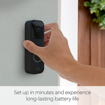 Video Doorbell | Two-Way Audio, HD Video, Long-Lasting Battery Life, Motion Detection, Chime App Alerts, Works with Alexa (Black)