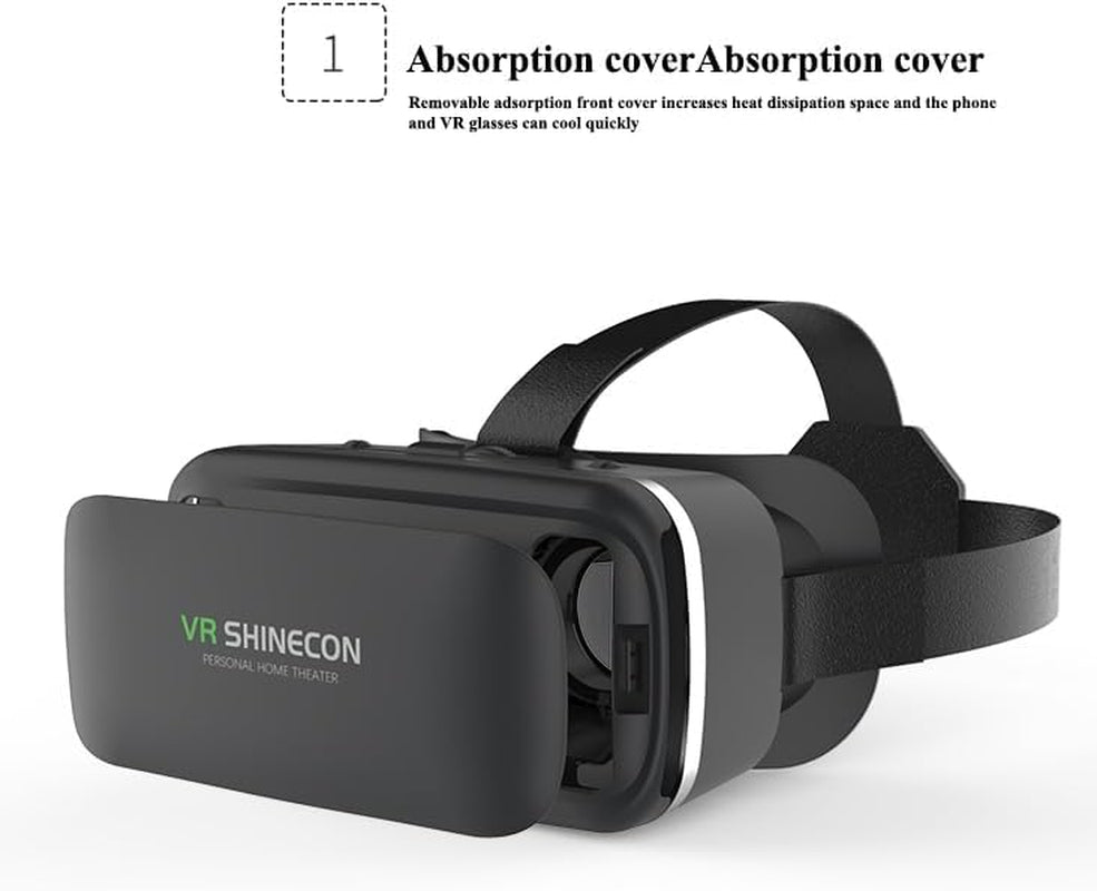 VR Headset for Iphone and Android with Remote Controller, Upgrade 3D Virtual Reality VR Glasses with Blue Lights for VR Games Movies & Video, Support 4.7-7.0”Phone for Kids & Adults