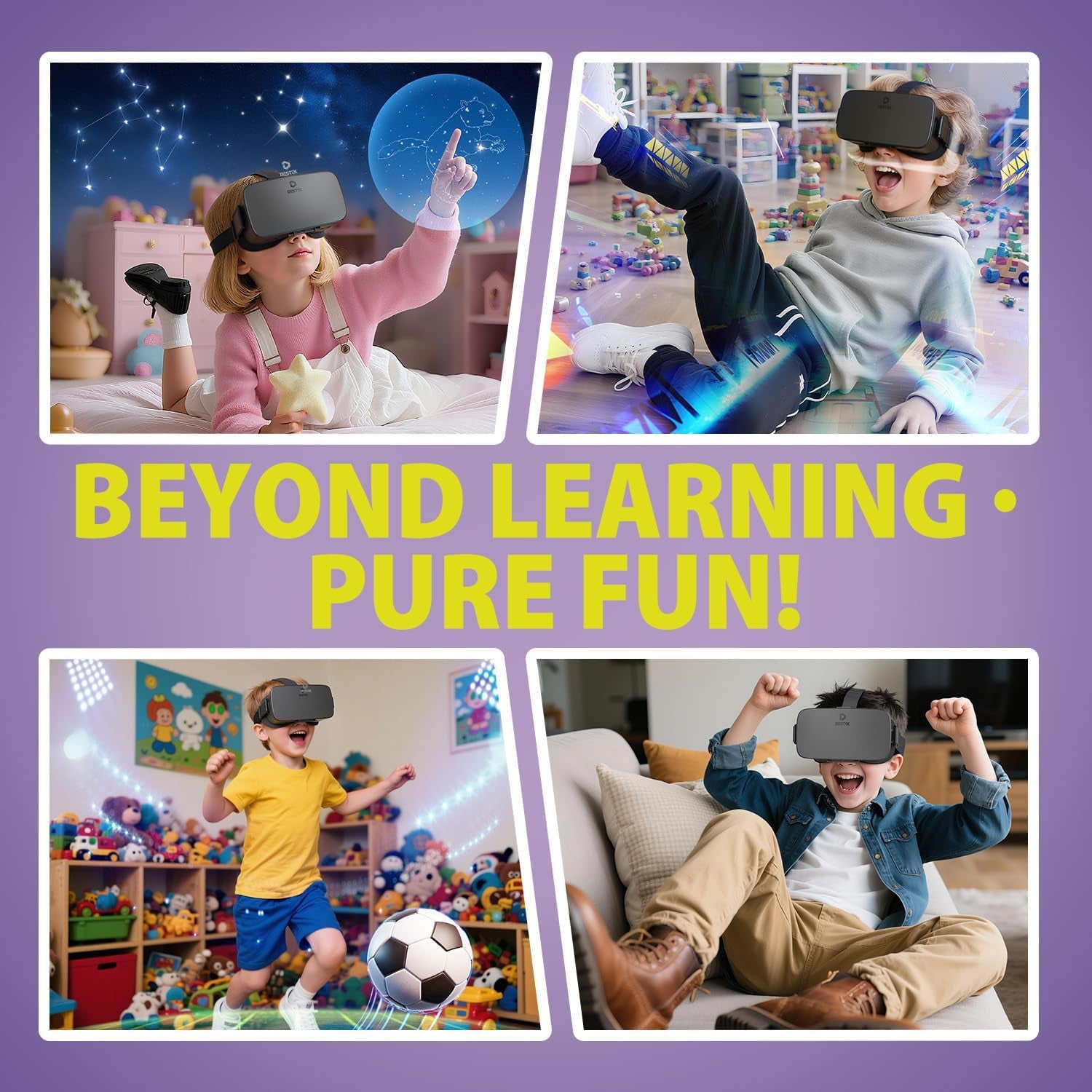 V5 VR Headset for Phone, 110°FOV HD Anti-Blue Lenses Eye Protection Virtual Reality Headset, VR Glasses for Iphone Samsung Android (Black)