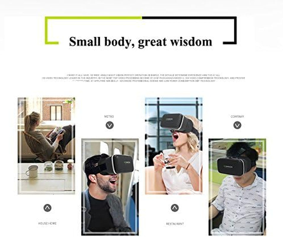 VR Headset for Iphone and Android with Remote Controller, Upgrade 3D Virtual Reality VR Glasses with Blue Lights for VR Games Movies & Video, Support 4.7-7.0”Phone for Kids & Adults