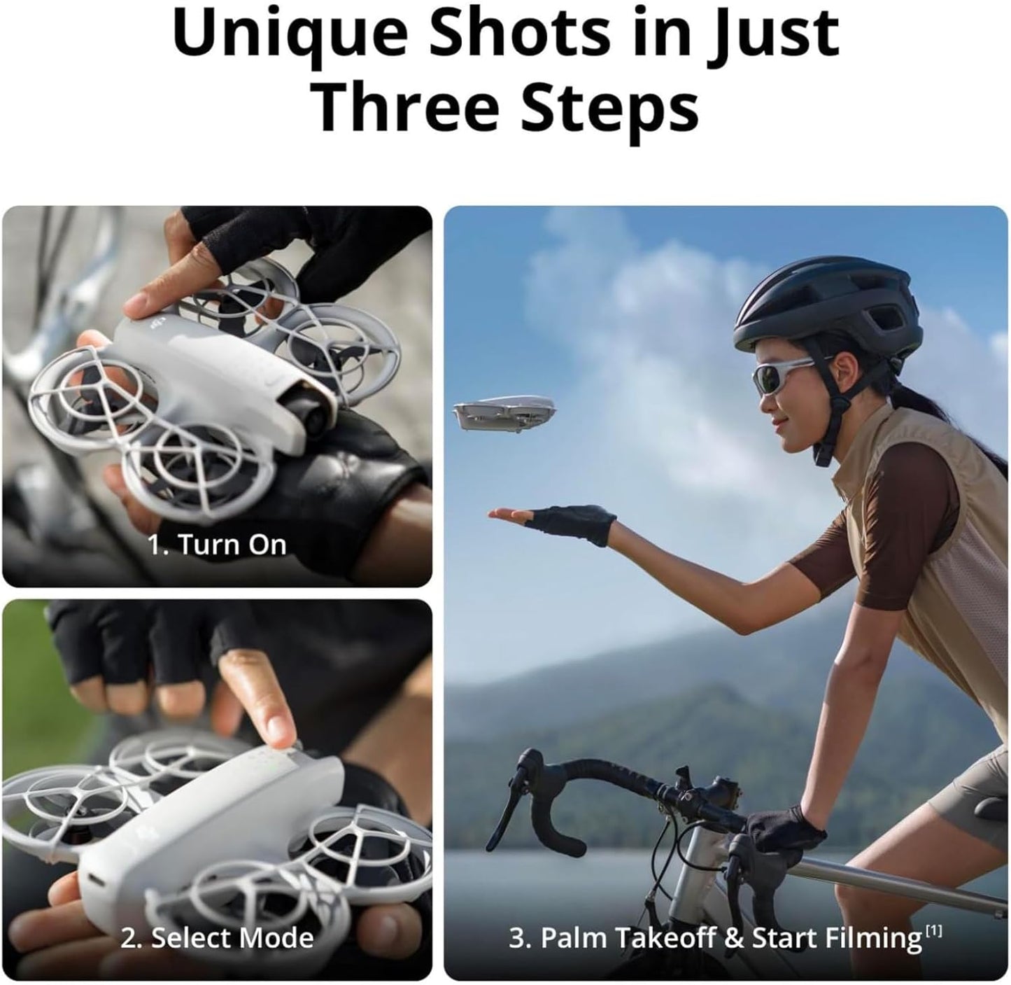 Neo, Mini Drone with 4K UHD Camera for Adults, 135G Self Flying Drone That Follows You, Palm Takeoff, Subject Tracking, Quickshots, Stabilized Video, Built-In Propeller Guard (Controller-Free)
