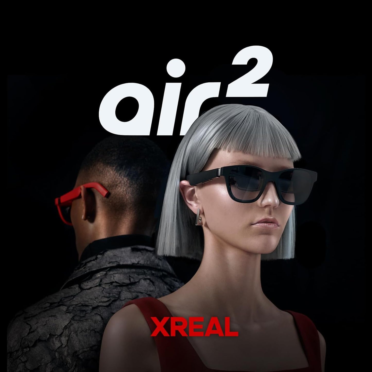 Air 2 AR Glasses, 130" 120Hz 1080P Wearable Display, Lightweight 72G, Compatible with Iphone 15/16 (Excluding E-Series), Android (USB-C DP Only), Steam Deck, ROG Ally, Pc/Mac, HDMI with Adapter
