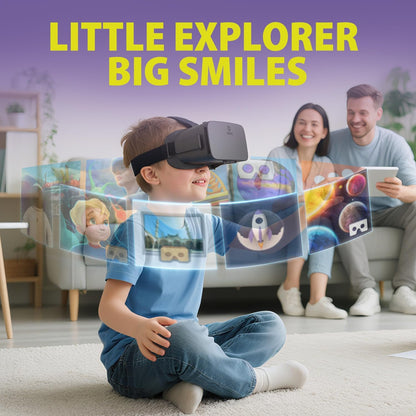 V5 VR Headset for Phone, 110°FOV HD Anti-Blue Lenses Eye Protection Virtual Reality Headset, VR Glasses for Iphone Samsung Android (Black)