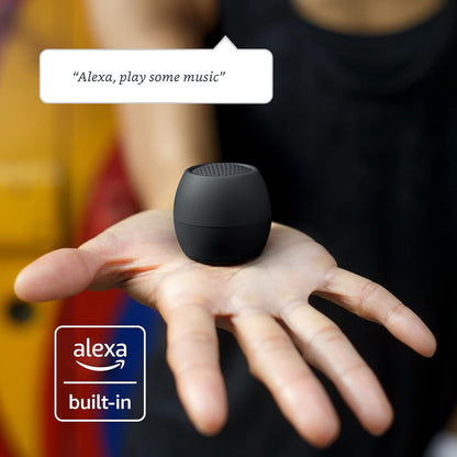 Zero Talk Mini Bluetooth Speaker with Amazon Alexa Built-In, Smart Devices - Small Wireless Waterproof Speaker IPX6, 5Hr Playtime, Portable for Travel, Bathroom Shower & Iphone, Grey