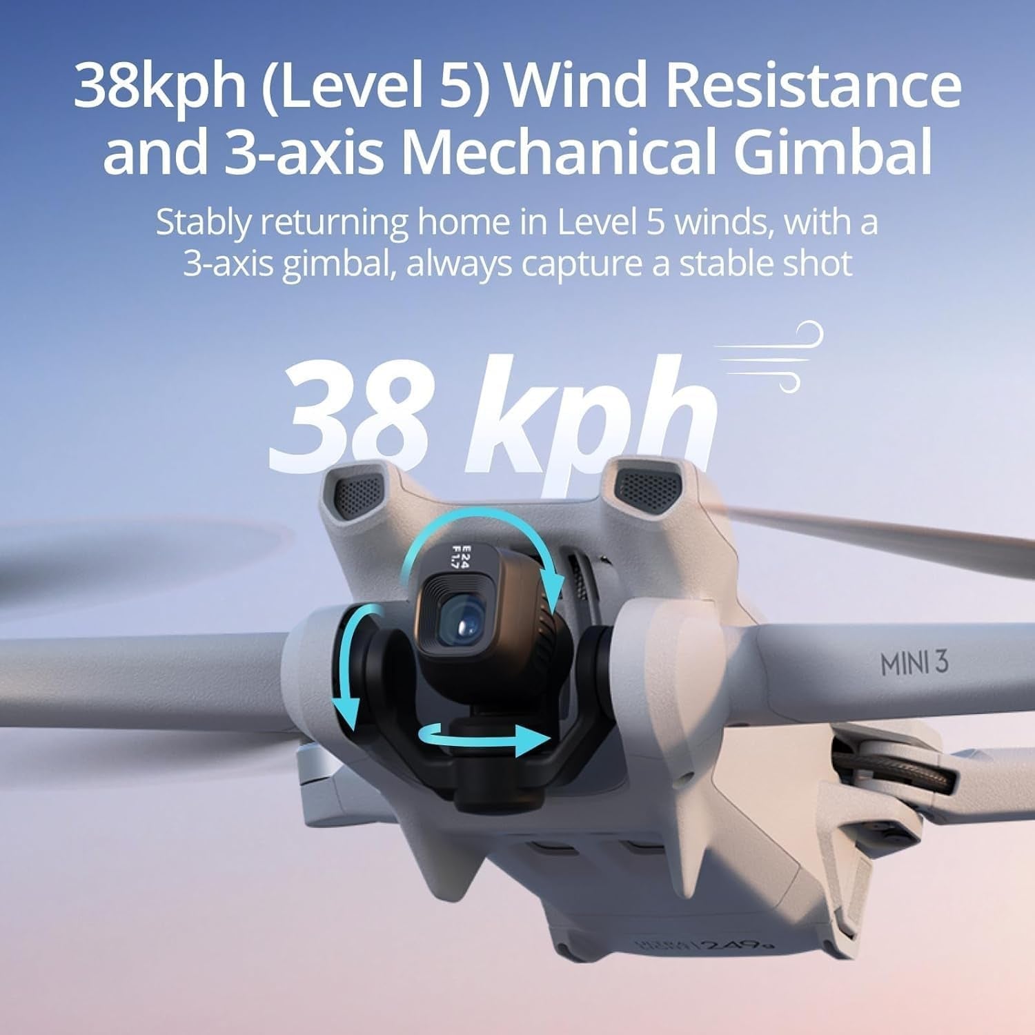 Mini 3 – Lightweight 3X Mechanical Gimbal Mini Camera Drone with 4K HDR Video, 38-Min Flight Time, up to 32800Ft (10Km) Video Transmission, True Vertical Shooting, GPS Auto Return Integrated
