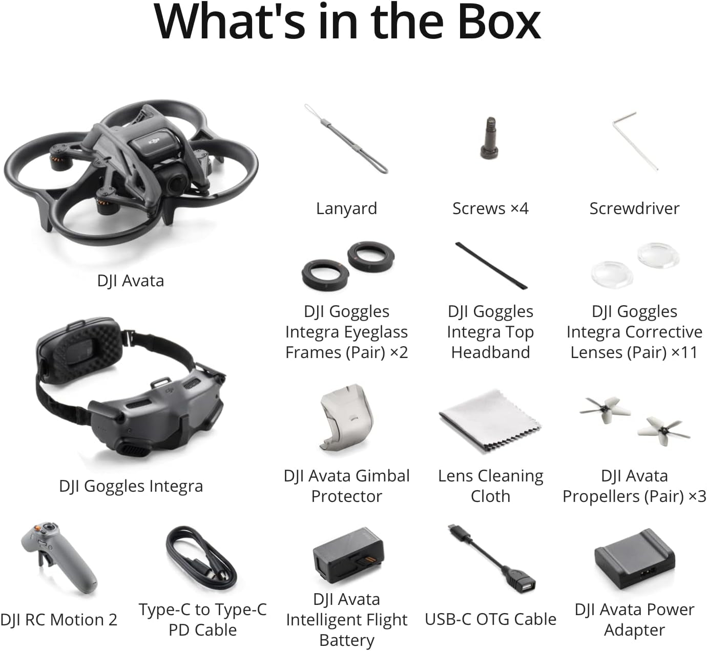 Avata Explorer Combo - First-Person View Drone with Camera, UAV Quadcopter with 4K Stabilized Video, Super-Wide 155° FOV, Emergency Brake and Hover, Includes New RC Motion 2 and Goggles Integra