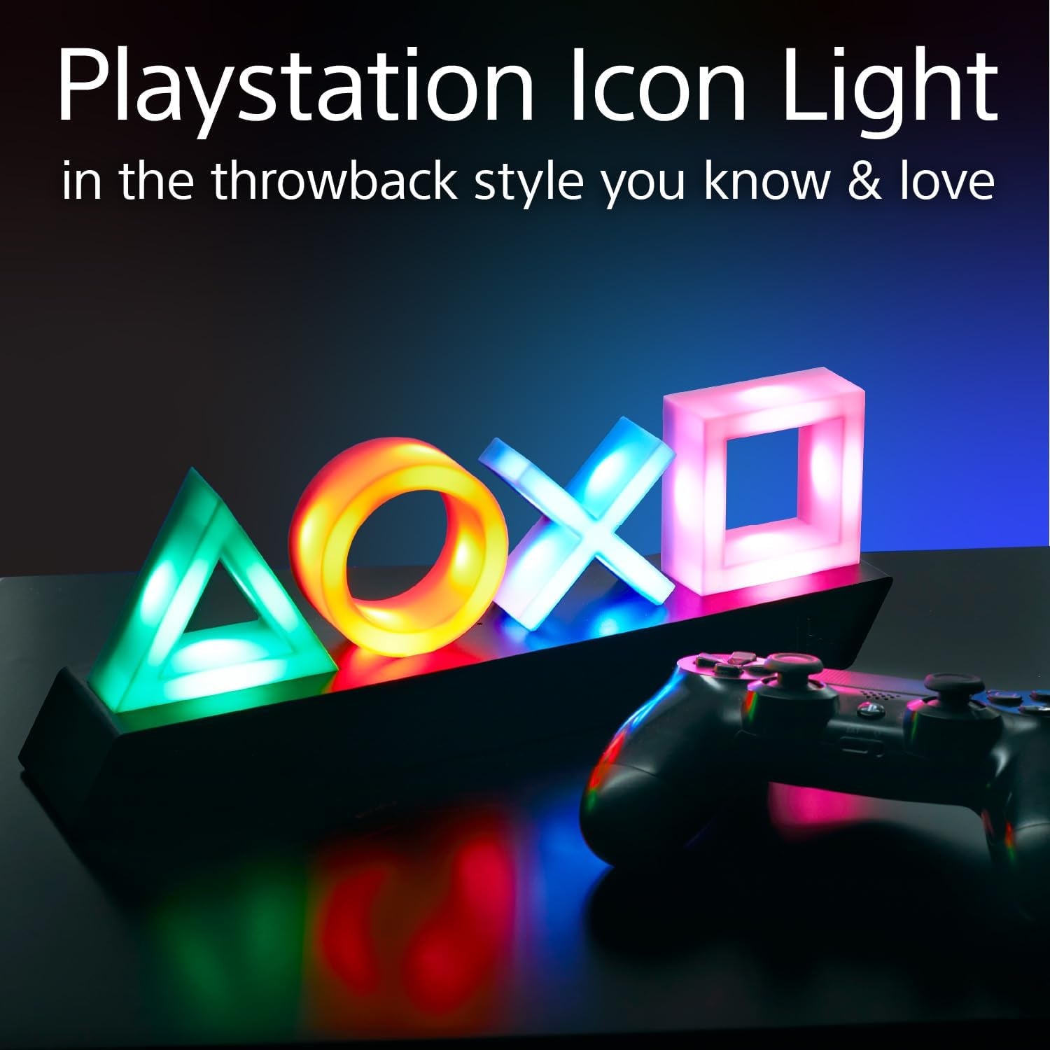 Playstation Icons Light with 3 Light Modes - Sound Reactive, Dynamic Phasing, and Standard Mode - Gaming Room Decor and Gamer Lighting |