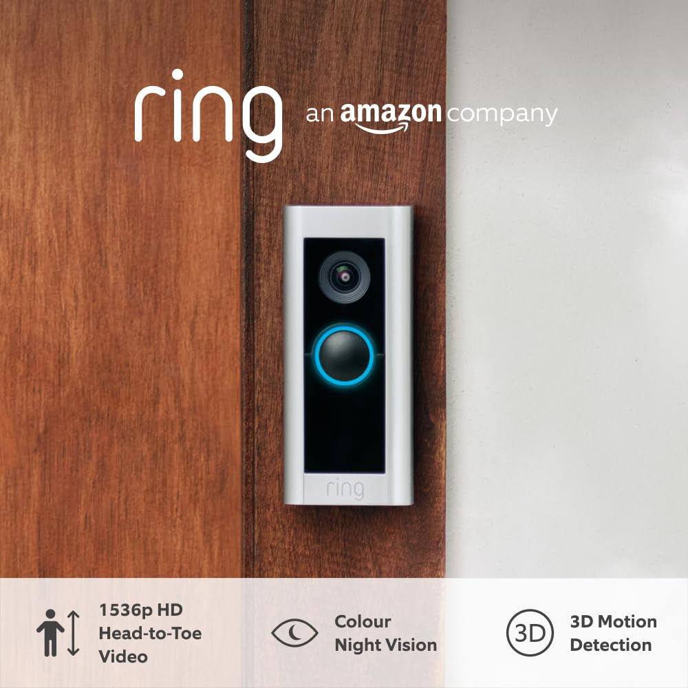 Wired Video Doorbell Pro (Formerly Video Doorbell Pro 2) | Doorbell Camera, 1536P HD Video, Head to Toe Video, 3D Motion Detection, Wifi, Hardwired | 30-Day Free Trial of  Home