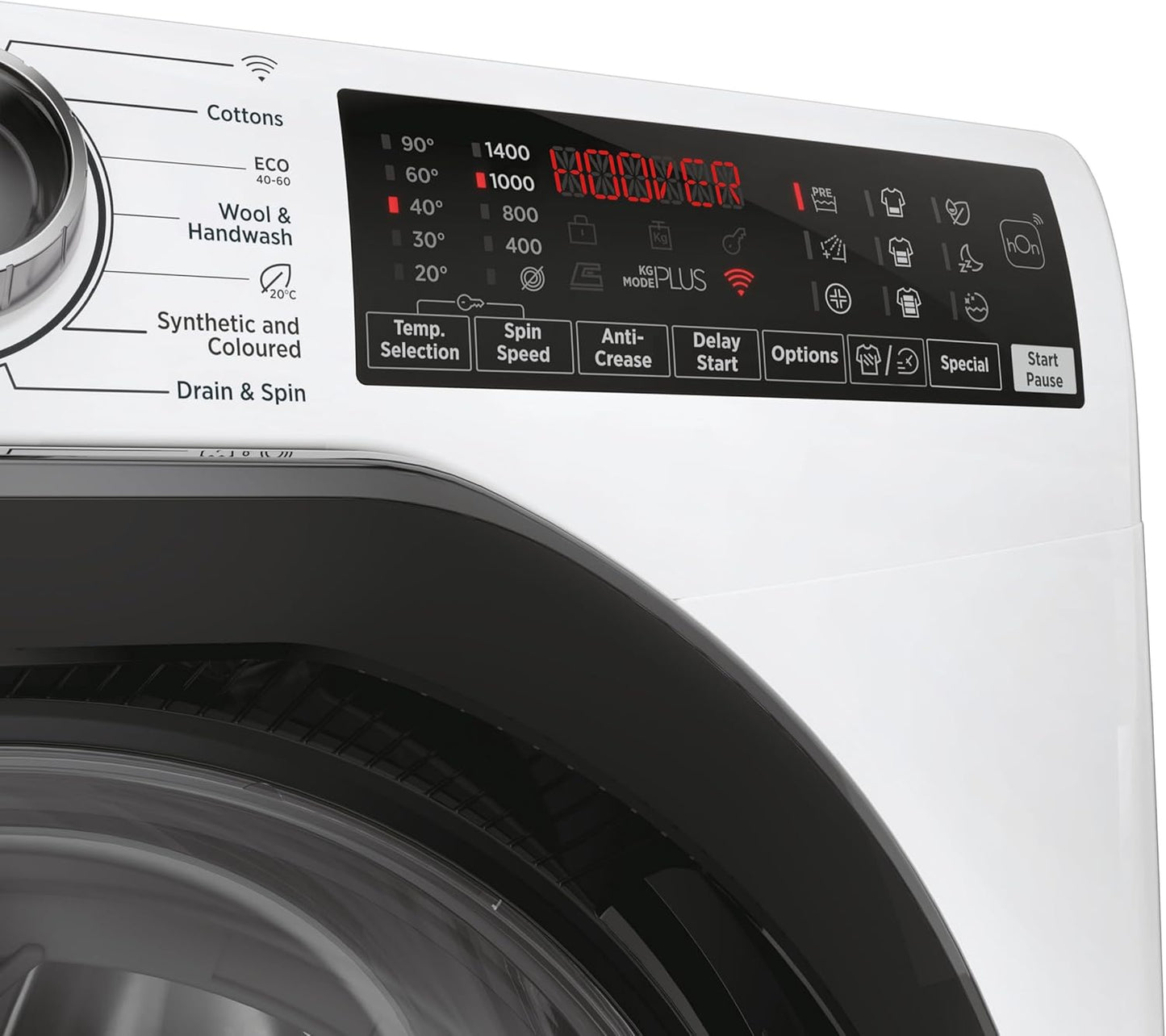 H-WASH 350 10Kg Freestanding Washing Machine, 1400 RPM, a Rated, Eco-Power Inverter Motor, Hon App, 60 Programmes, Eco Doser, Power Care System, White, 60X58X85 Cm - H3WPS4106TMB6-80