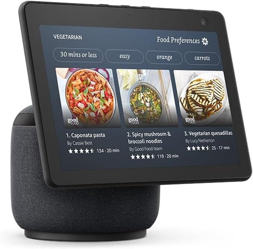 Echo Show 10 (Newest Gen) | HD Smart Display with Motion and Alexa | Charcoal Fabric