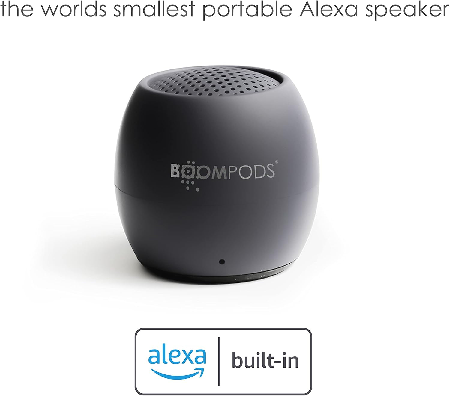 Zero Talk Mini Bluetooth Speaker with Amazon Alexa Built-In, Smart Devices - Small Wireless Waterproof Speaker IPX6, 5Hr Playtime, Portable for Travel, Bathroom Shower & Iphone, Grey