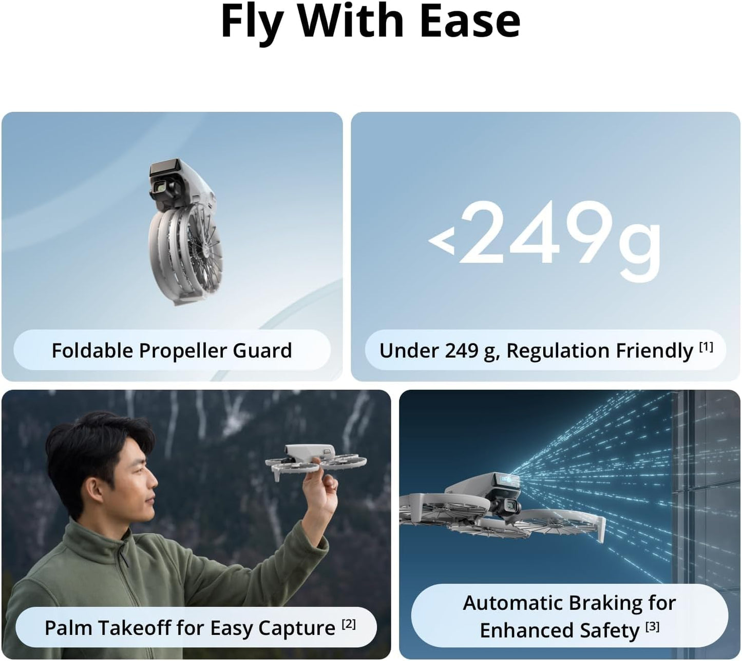 Flip, Drone with 4K UHD Camera for Adults, under 249 G, 3-Axis Gimbal Stabilization, 13Km Video Transmission, Palm Takeoff, Auto Return, 1 Battery for 31-Min Flight Time, Intelligent Flight