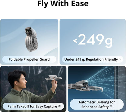 Flip, Drone with 4K UHD Camera for Adults, under 249 G, 3-Axis Gimbal Stabilization, 13Km Video Transmission, Palm Takeoff, Auto Return, 1 Battery for 31-Min Flight Time, Intelligent Flight