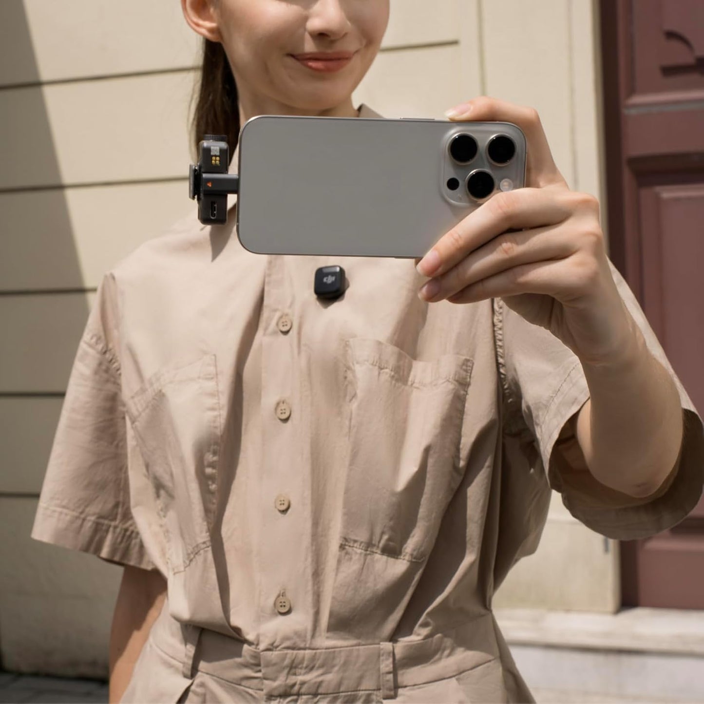 Mic Mini (1 TX + 1 RX), Wireless Lavalier Microphone, Detail-Rich Audio, Noise Cancelling, Automatic Limiting, Wireless Microphone for Camera/Iphone/Android, Vlog, Streaming, 400M Transmission