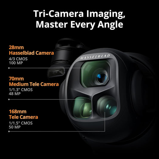Mavic 4 Pro Fly More Combo with  RC 2, Flagship Tri-Camera Drone with 100MP 4/3 CMOS Hasselblad Camera, 30Km Video Transmission, 51-Min Max Flight Time, Charging Hub, and More