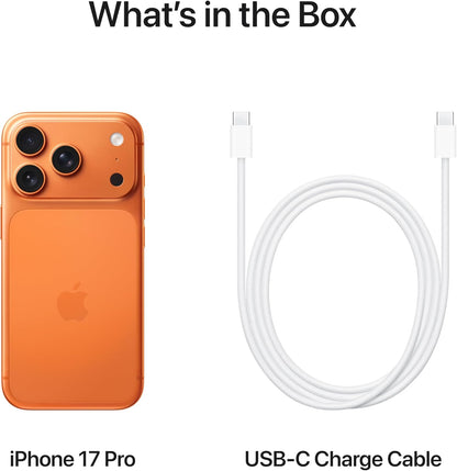 Iphone 17 Pro 256 GB: 6.3-Inch Display with Promotion up to 120Hz, A19 Pro Chip, Breakthrough Battery Life, Pro Fusion Camera System with Center Stage Front Camera; Cosmic Orange