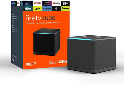 Fire TV Cube (Newest Gen) | Hands-Free Streaming Media Player with Alexa, Wi-Fi 6E, 4K Ultra HD
