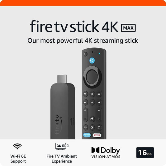Fire TV Stick 4K Max (Newest Gen), Supports Wi-Fi 6E, Ambient Experience