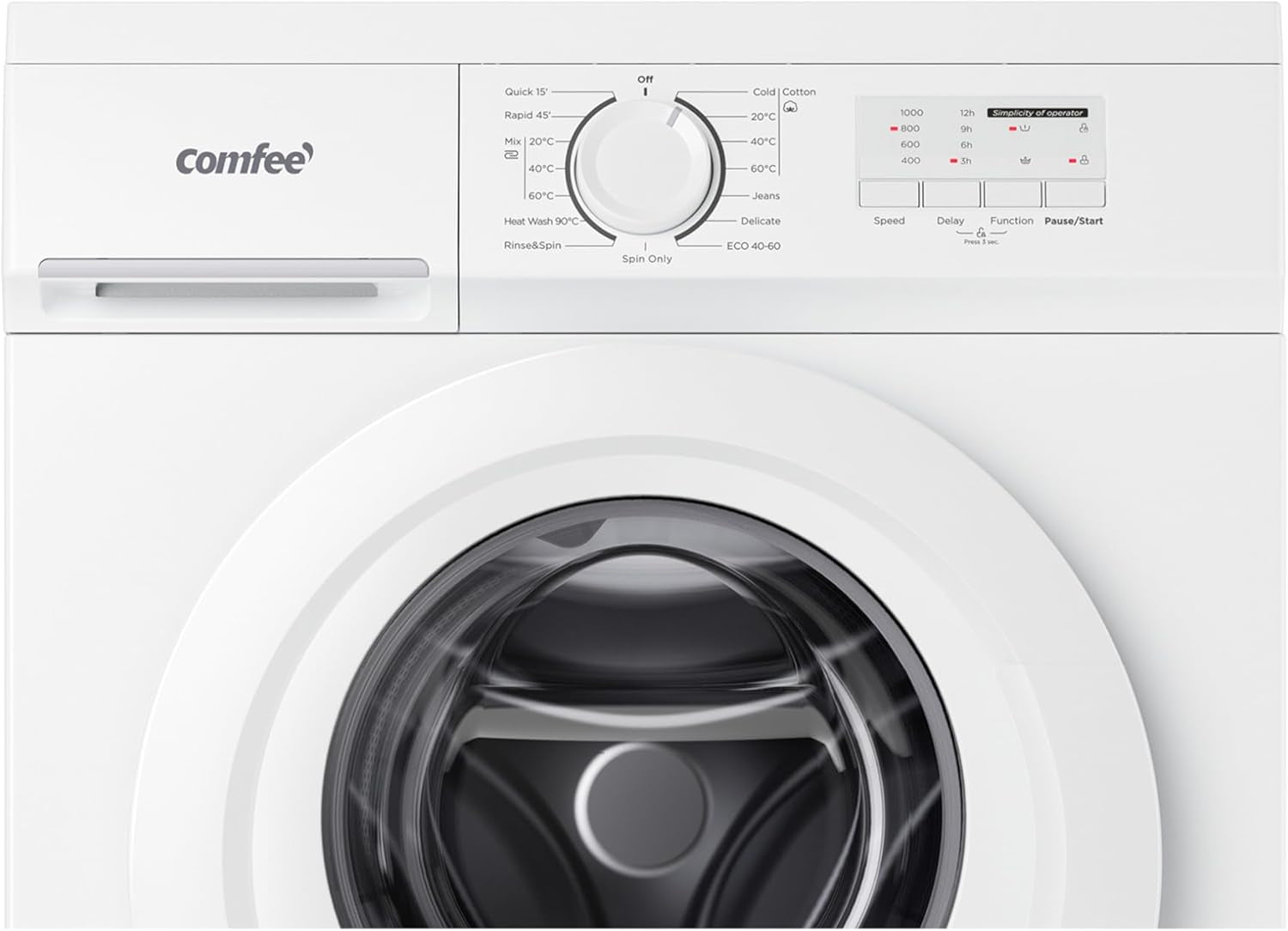 Freestanding Washing Machine,6Kg Load,Heat Wash 90℃,Quick Wash,15 Washing Programs,White-Cfe10Ew60/W
