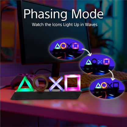 Playstation Icons Light with 3 Light Modes - Sound Reactive, Dynamic Phasing, and Standard Mode - Gaming Room Decor and Gamer Lighting |