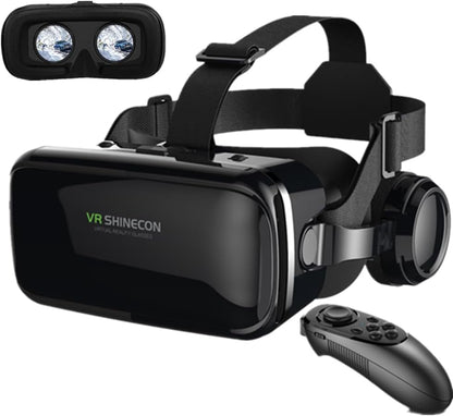 VR Headset for Iphone and Android with Remote Controller, Upgrade 3D Virtual Reality VR Glasses with Blue Lights for VR Games Movies & Video, Support 4.7-7.0”Phone for Kids & Adults