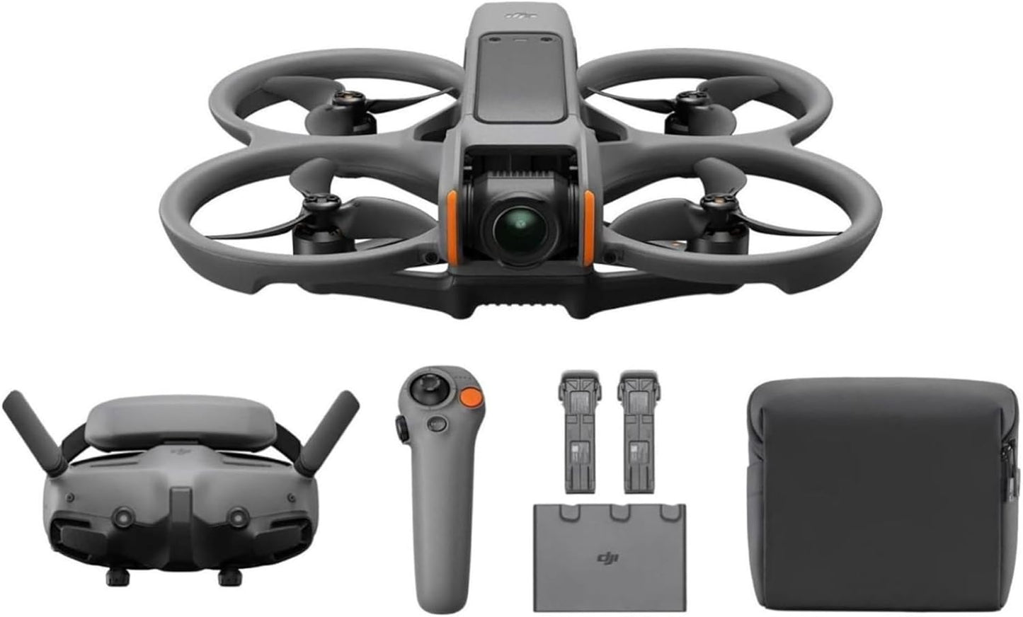 Avata 2 Fly More Combo (3 Batteries), FPV Drone with Camera 4K, Immersive Experience, One-Push Acrobatics, Built-In Propeller Guard, 155° FOV, Camera Drone with Goggles 3 and RC Motion 3