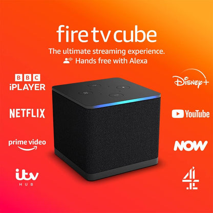 Fire TV Cube (Newest Gen) | Hands-Free Streaming Media Player with Alexa, Wi-Fi 6E, 4K Ultra HD