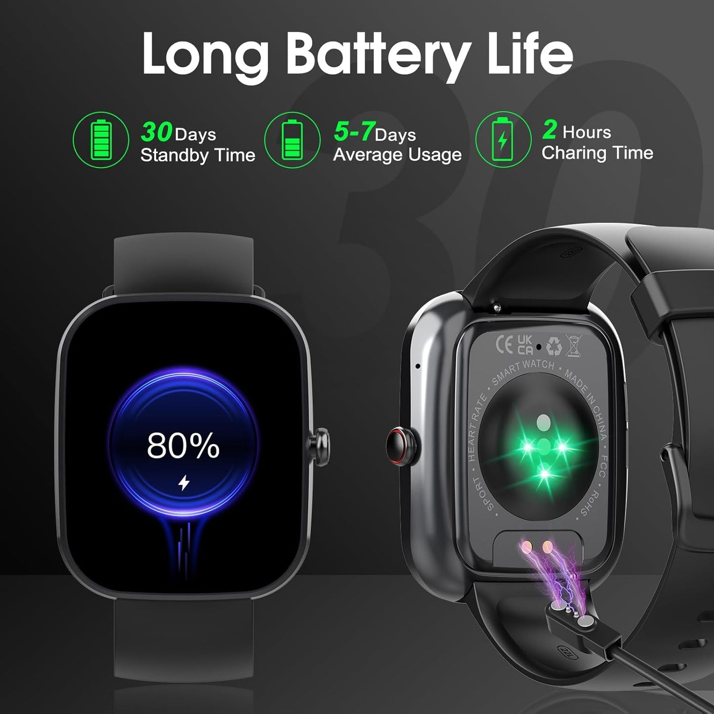 Smart Watch for Men Women(Answer/Make Calls), 1.91" Touch Smartwatch, 110+ Sport Activity Tracke with Heart Rate Sleep Monitor Step Counter, IP68 Waterproof Fitness Watch for Android Ios, Black