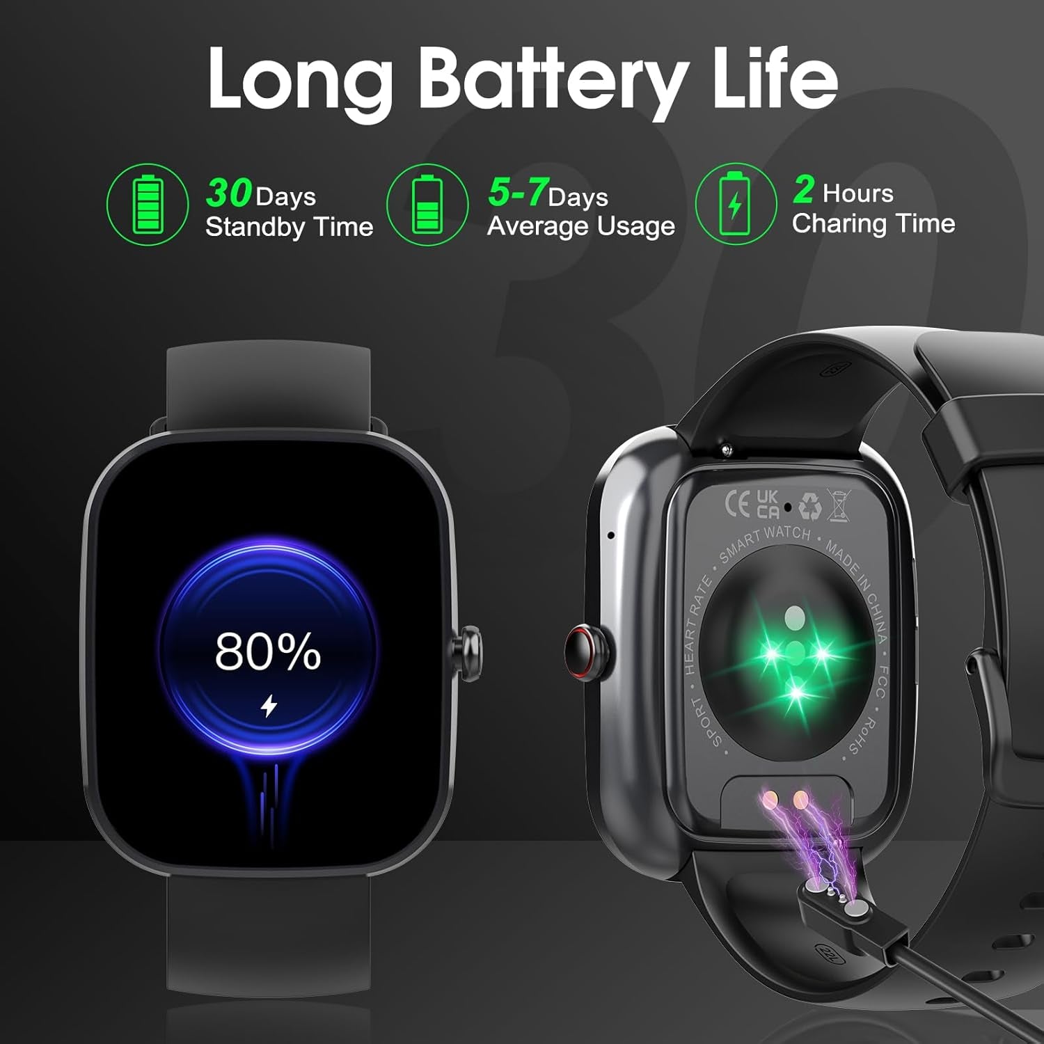 Smart Watch for Men Women(Answer/Make Calls), 1.91" Touch Smartwatch, 110+ Sport Activity Tracke with Heart Rate Sleep Monitor Step Counter, IP68 Waterproof Fitness Watch for Android Ios, Black