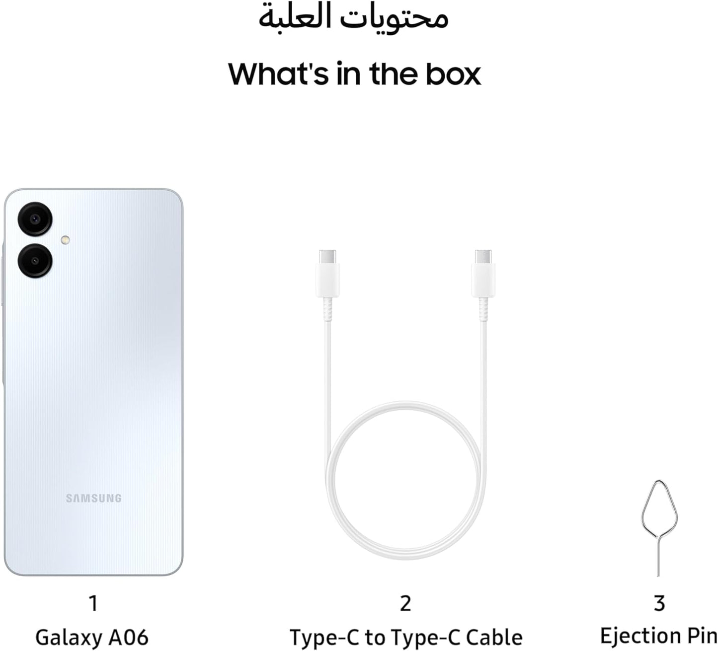 Galaxy A06 4GB RAM 64GB Storage | 6.7" HD+ Display | 50MP Dual Camera | 5000Mah Battery | Android 14 | Dual SIM | Fast Charging (Light Blue)