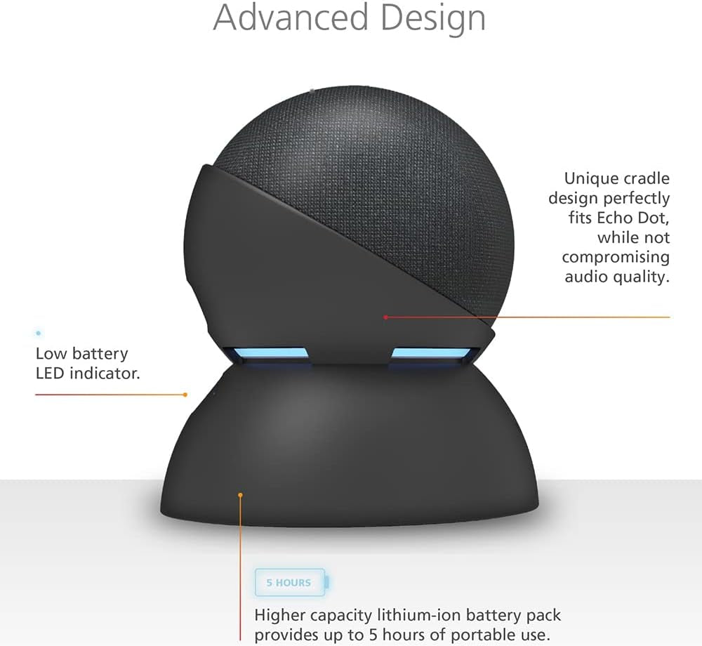 Battery Base for Echo Dot (5Th Generation), Made for Amazon Black