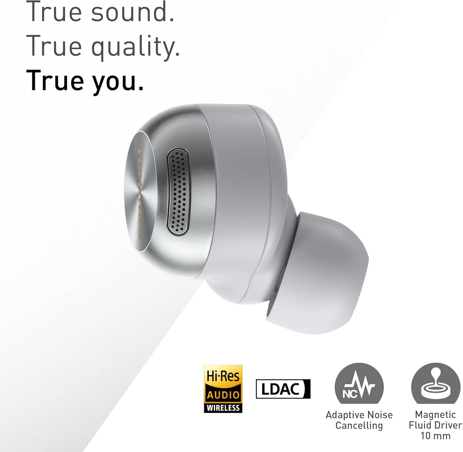 EAH-AZ100E-S Wireless Earbuds with Noise Cancelling, Multipoint Bluetooth, Voice Focus AI, Comfortable In-Ear Headphones, Silver